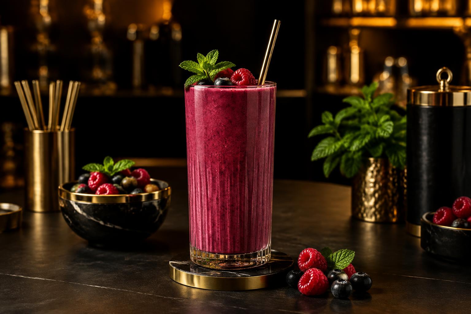 Shake aux fruits rouges préparé chez Shake'n'fit à Orléans